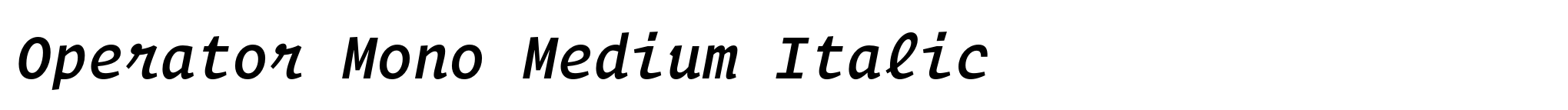 Operator Mono Medium Italic image